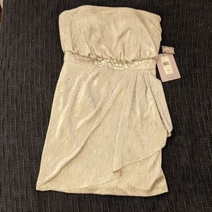 JS Silver Sequin Prom Dress Sz 8